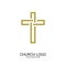 Church logo. Christian symbols. Cross of the Lord and Savior Jesus Christ