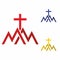 Church logo. Christian symbols. Triangles, mountains, the cross of Jesus