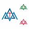Church logo. Christian symbols. Triangles, mountains, the cross of Jesus