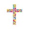 Church logo. Cross consists of colored elements.