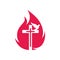 Church logo. The cross of Jesus, the dove and the flame