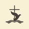 Church logo. The cross of Jesus and the dove are a symbol of the Holy Spirit