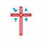 Church logo. The cross of Jesus and the symbols of Christianity