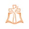 Church logo. The open bible, the cross of Jesus Christ and the dove are a symbol of the Holy Spirit