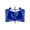 Church logo. The open bible, the cross of Jesus Christ and the dove are a symbol of the Holy Spirit