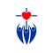 Church logo. United in Christ.