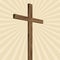 Church logo. Wooden cross of Jesus Christ