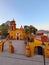 Church in the magical town Bernal where the third largest monolith in the world is located. In Ezequiel Montes, Queretaro, Mexico