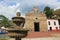 Church in main Park of Olaya, Antioquia, Colombia.