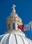 Church with maltese flag malta detail