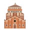 Church in Milan Santa Maria delle Grazie, Italian Gothic style. Vector illustration.