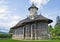 The church of the Moldovita monastery, with famous exterior paintings,Romania