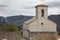 Church near the old mediaval castle of Bargeme in Provence France