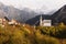 Church near Valle di Cadore, Italy in Autumn