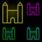 church neon color set icon. Simple thin line, outline vector of building landmarks icons for ui and ux, website or mobile