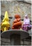 Church Notre Dame de Liesse and the modern art installation, above the ancient well. Annecy, France