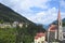 Church and old buildings Bad Gastein cityscape