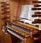 Church organ with keyboard