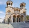 Church orhtodox in central square of arta city greece st dimitrios