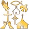 Church and Other Christian Symbol Set