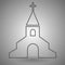 Church Outline Icon illustration on gray background