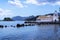 The church of Panagia Vlacherna and distant Mouse Island on the Greek Island of Corfu