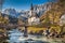 Church of Ramsau in fall, Berchtesgadener Land, Bavaria, Germany