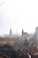 Church and red roofs in Prague.