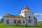 Church of the Resurrection on the abrupt coast of Tvertza river in Torzhok city, Russia