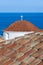 Church roof in Monemvasia castle town in Lakonia, Greece