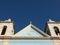 Church roof and tower in Cacilhas, Setubal - Portugal