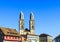 Church and roofs of houses in Zurich