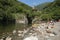 Church of Saint Anna above the Cannobino river near Cannobio in northern Italy