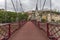 Church of Saint Georges and footbridge, Lyon, France. Panoramic view of Saint Georges church and pedestrian footbridge across Saon