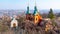 Church of Saint Lawrence, Czech: Kostel Svateho Vavrince, on Petrin Hill. Aerial view from Petrin Tower, Prague, Czech