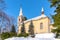 Church of Saint Peter and Paul in Tanvald on sunny winter day, Czech Republic