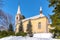 Church of Saint Peter and Paul in Tanvald on sunny winter day, Czech Republic