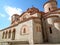 The Church of Saints Clement and Panteleimon, stunning stone church against sunny blue sky, Ohrid