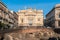 The church of San Biagio, known also as Sant`Agata alla Fornace, in Catania; in the foreground a glimpse of the roman amphitheatre