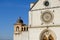 Church of San Francesco in Assisi with the stone wall. The basilica built in Gothic style houses the frescoes by Giotto