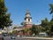 The church of San Francisco, Catholic temple and old convent, in the Alameda, the main avenue of Santiago de Chile