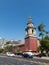 The church of San Francisco, Catholic temple and old convent, in the Alameda, the main avenue of Santiago de Chile