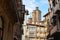 Church of San Saturnino from Mercaderes street, Pamplona, Spain