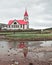The church in sandavagur on the Faroe Island of Vagar