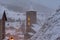 Church of Sant Serni in autumn in Canillo, Andorra in winter.