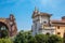 Church of Santa Francesca Romana and the Basilica of Maxentius and Constantine at the Roman Forum in rome