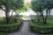 Church of Santa Maria delle Grazie in Milan, Italy. Cloister. Medieval, magnolia.