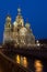 Church of the Savior on blood illuminated.Saint Petersburg.