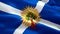 Church of Scotland flag. 3d Christendom orthodox flag waving. Jesus Christ Church of Scotland seamless loop animation clear waving