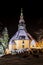 Church in Seiffen Ore Mountains in Saxony Germany at night